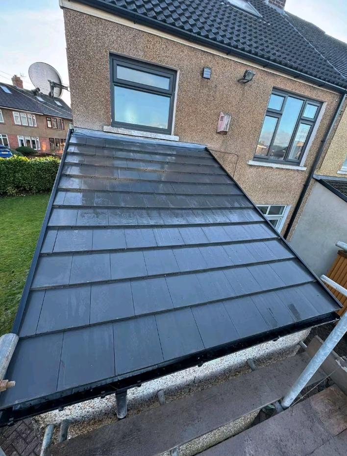 Recently completed slate roof by SafeTech Roofing in Dublin